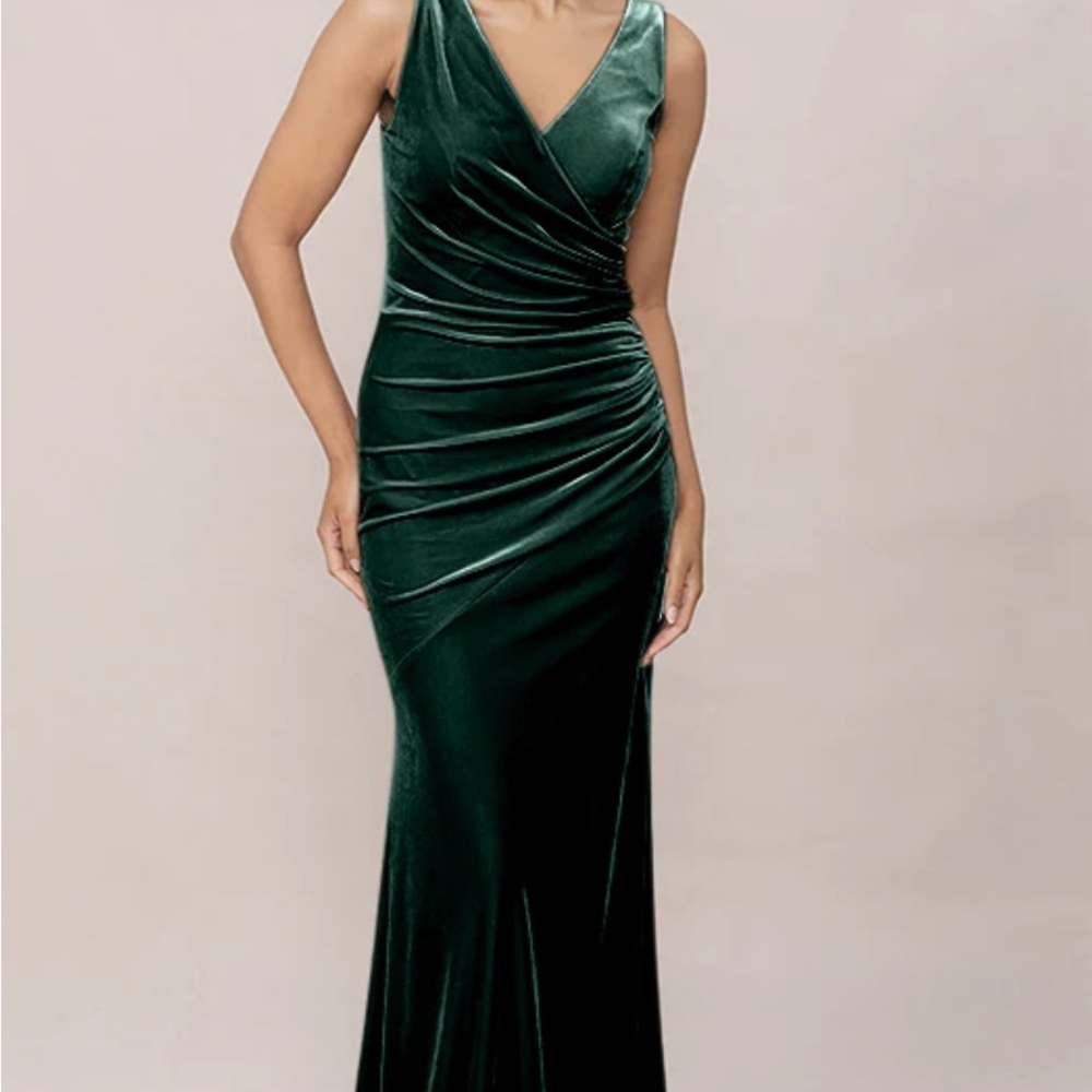 Revelry Emerald Green Velvet Bridesmaid Dress